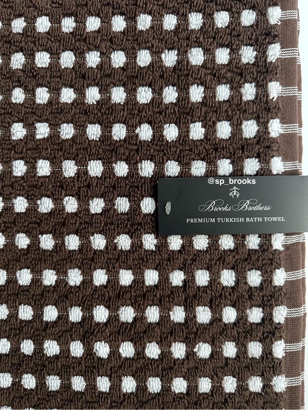 🎁6PC Brooks Brothers Premium Turkish Cotton Bath Towel Set - Brown and White - Picture 8 of 12